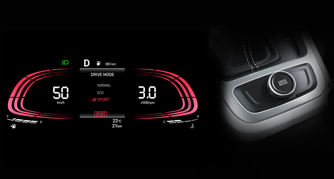 Drive mode select (Normal, Eco and Sport)
