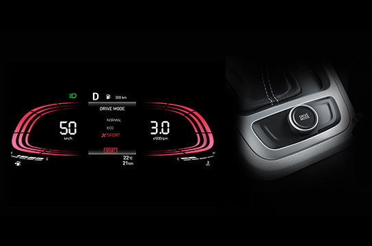 Drive mode select (Normal, Eco and Sport)